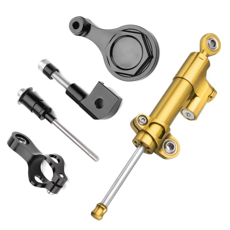 LISROEU Lenkungsstabilisator Kompatibel Mit Yamaha Für R1 Für R6 2006–2017 Für YZF Motorrad Dämpfer Lenkung Stabilisieren Linearer Absorber Montagehalter Verstellbar Universell(Yellow) von LISROEU