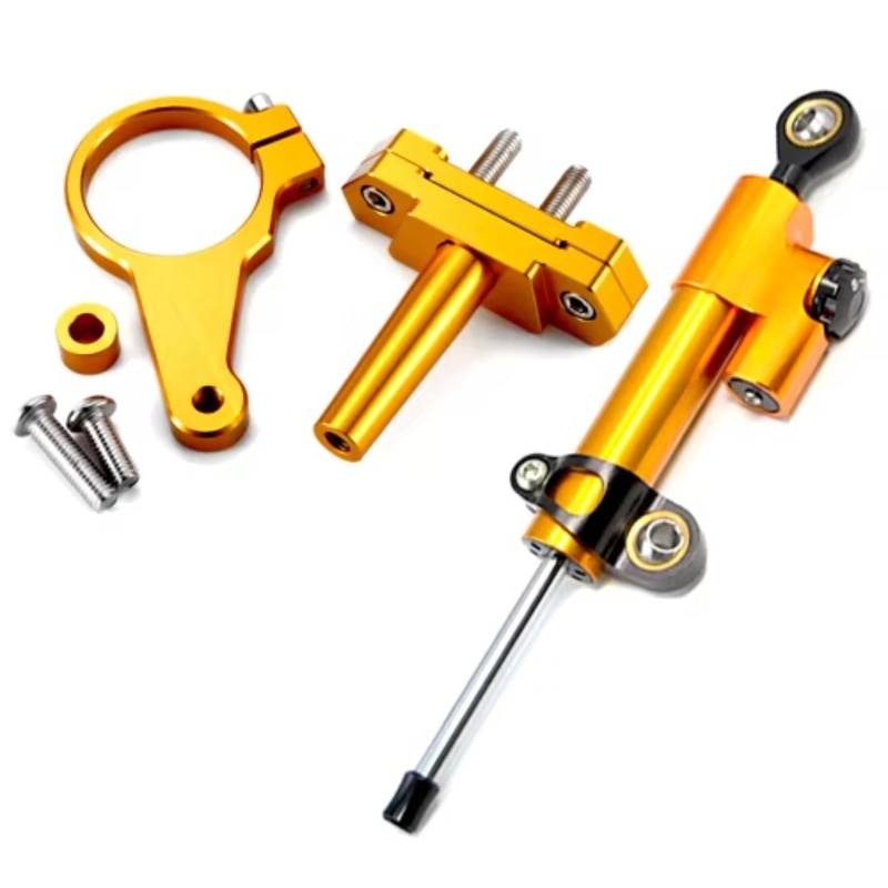 LISROEU Lenkungsstabilisator Kompatibel Mit Yamaha Für R15 Für V3 2017 2018 2019 2020 Unterstützung Der Motorradlenkungsstabilisierungsdämpferhalterung Einstellbares Universalzubehör(Yellow) von LISROEU
