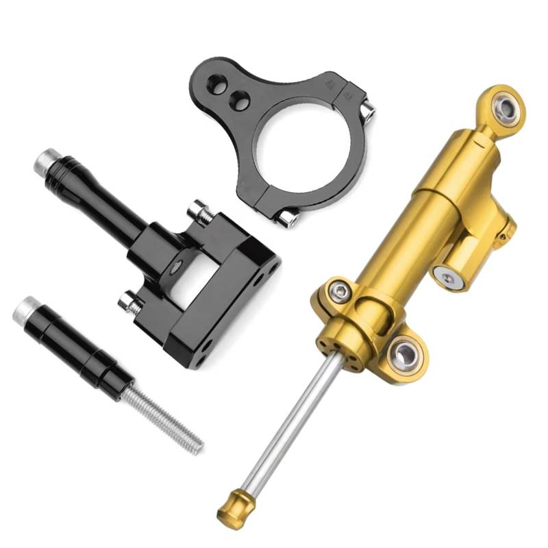LISROEU Lenkungsstabilisator Kompatibel Mit Yamaha Für R3 2013–2018 Für YZFR3 2017 2016 2015 2014 Motorrad Dämpfer Lenkung Stabilisieren Halterungsunterstützung(Yellow) von LISROEU