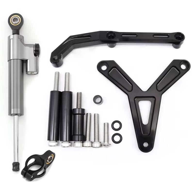 LISROEU Lenkungsstabilisator Kompatibel Mit Yamaha Für Tracer 9 900 Für Tracer 9GT 2021 2022 2023 Unterstützung Der Motorradstabilisator Lenkungsdämpferhalterung Universelles Zubehör(Gray) von LISROEU