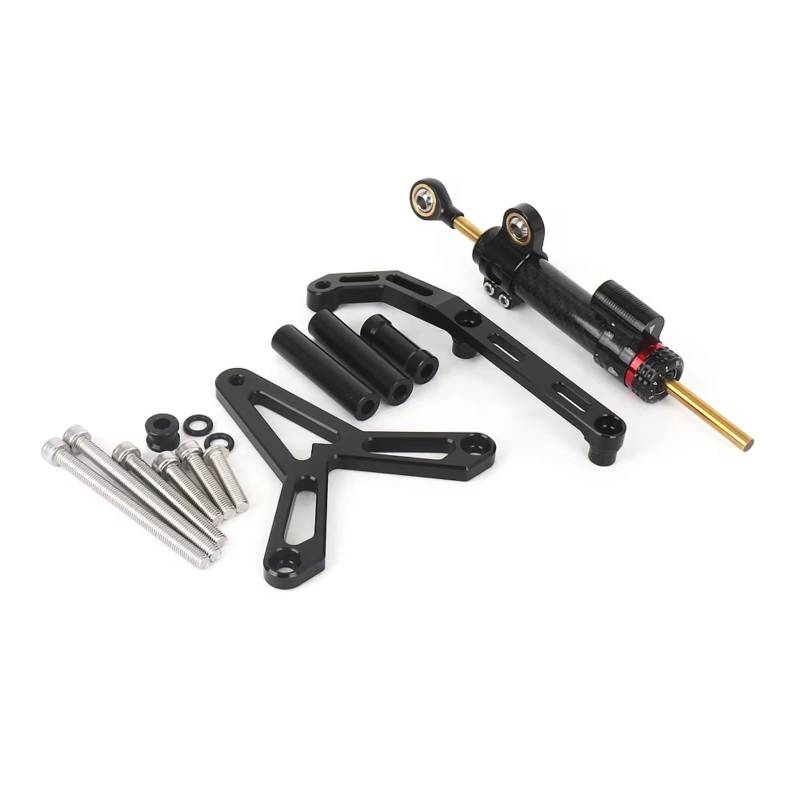 LISROEU Lenkungsstabilisator Kompatibel Mit Yamaha Für Tracer 9 GT Für Tracer9 2021 2022 2023 Motorrad Lenkungsdämpfer Stabilisatorhalterung Verstellbar Universell(Black) von LISROEU