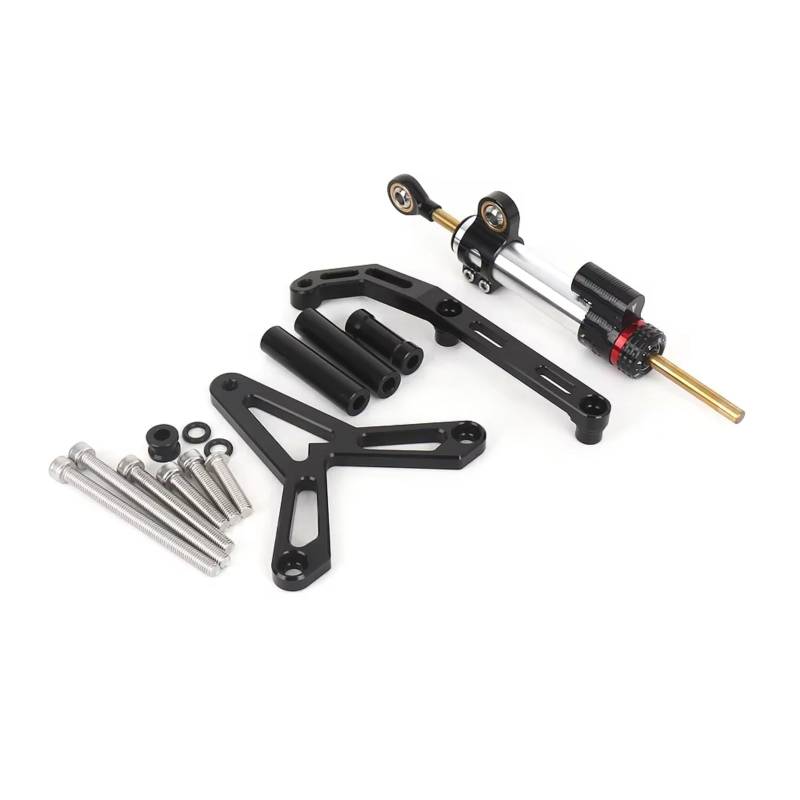 LISROEU Lenkungsstabilisator Kompatibel Mit Yamaha Für Tracer 9 GT Für Tracer9 2021 2022 2023 Motorrad Lenkungsdämpfer Stabilisatorhalterung Verstellbar Universell(Silver) von LISROEU