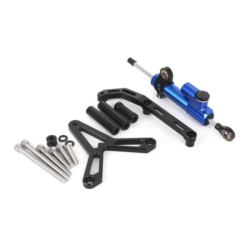 LISROEU Lenkungsstabilisator Kompatibel Mit Yamaha Für Tracer 9 GT Für Tracer9 2021 2022 2023 Motorrad Lenkungsdämpfer Stabilisatorhalterungssatz Zubehör Universell(Blue) von LISROEU