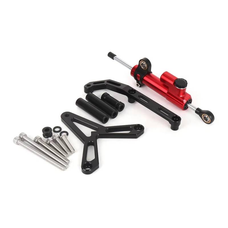 LISROEU Lenkungsstabilisator Kompatibel Mit Yamaha Für Tracer 9 GT Für Tracer9 2021 2022 2023 Motorrad Lenkungsdämpfer Stabilisatorhalterungssatz Zubehör Universell(Red) von LISROEU