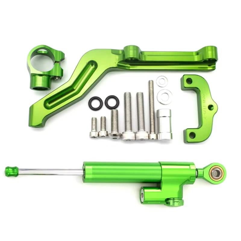 LISROEU Lenkungsstabilisator Kompatibel Mit Z650 2017 2018 2019 2020 2021 2022 2023 Motorrad Lenkungsdämpfer Stabilisator Halterungshalterung Einstellbar(Green) von LISROEU