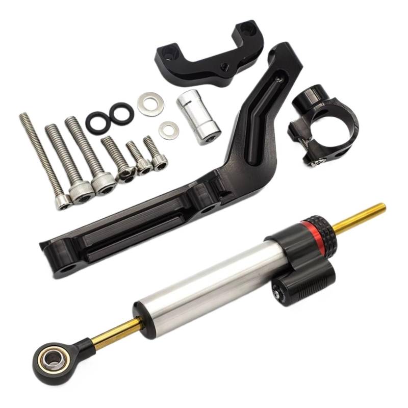 LISROEU Lenkungsstabilisator Kompatibel Mit Z650 2017 2018 2019 2020 2021 2022 2023 Motorrad Lenkungsdämpfer Stabilisatorhalterung Montagesatz Teile Universell(Silver) von LISROEU
