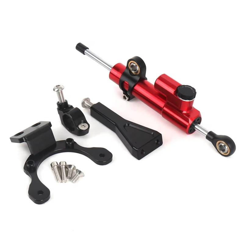 LISROEU Lenkungsstabilisator Kompatibel Mit Z900 2020 2021 2022 2023 2024 Motorrad Lenkungsdämpfer Stabilisator Lenkerstabilisator Halterungsunterstützung Universal(Red) von LISROEU