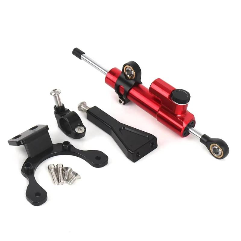 LISROEU Lenkungsstabilisator Kompatibel Mit Z900 2020 2021 2022 2023 2024 Motorrad Lenkungsdämpfer Stabilisierende Dämpferhalterung Unterstützung Montagesatz Teile(Red) von LISROEU