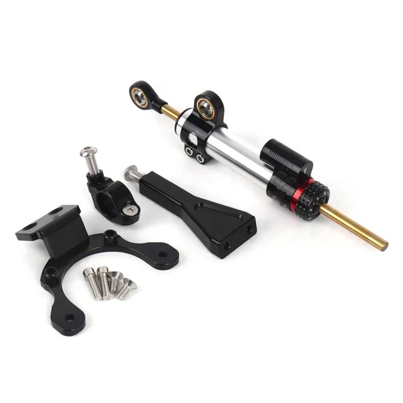 LISROEU Lenkungsstabilisator Kompatibel Mit Z900 2020 2021 2022 2023 2024 Motorrad Lenkungsdämpferhalterung Stabilisator Montagesatz Einstellbares Universalzubehör(Silver) von LISROEU
