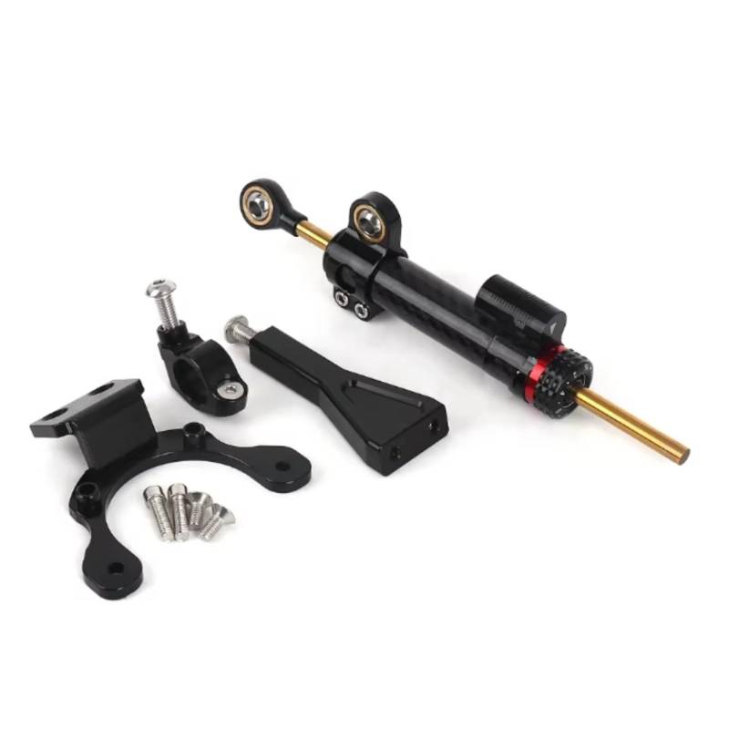 LISROEU Lenkungsstabilisator Kompatibel Mit Z900 2020-2022 2021 Motorrad Lenkungsdämpfer Stabilisator Dämpfer Halterungs Unterstützungssatz Universalzubehör(Black) von LISROEU