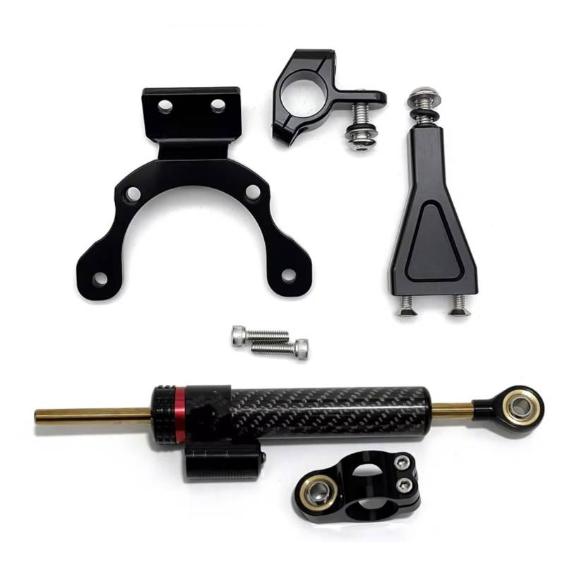 LISROEU Lenkungsstabilisator Kompatibel Mit Z900 2020-2023 2024 Motorrad Lenkungsdämpfer Stabilisatorhalterung Universeller Linearer Stoßdämpfer Kit Teile(Black) von LISROEU