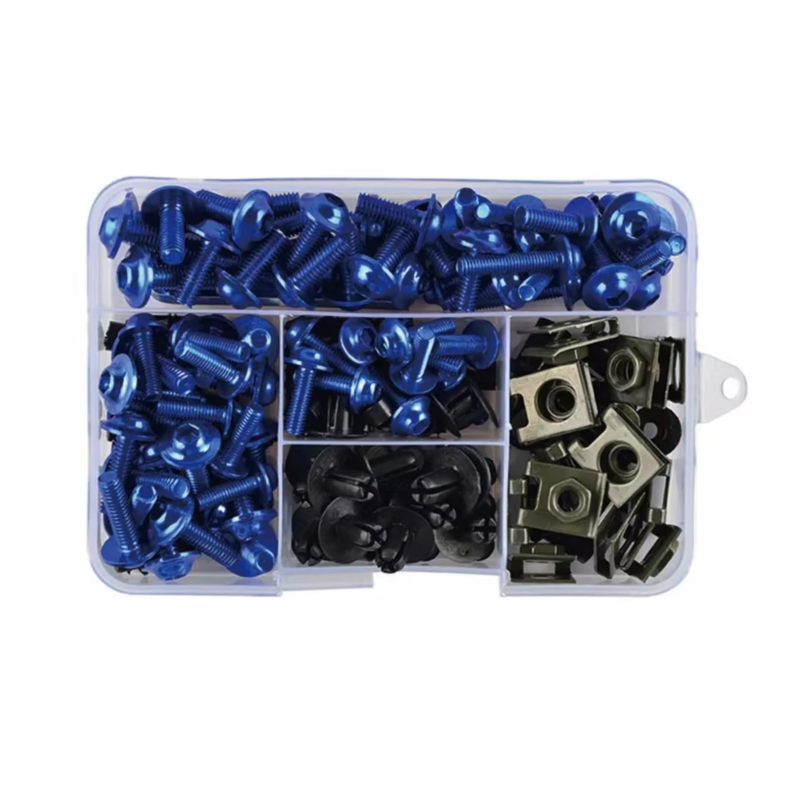 LISROEU Motorrad Schrauben Für CB125R CB250R CB300R CB400X CB400F CB500X CB500F CB600F 195Pcs Motorrad Verkleidung Für Bolzen Schrauben Kit Mutter Clips(Blue) von LISROEU