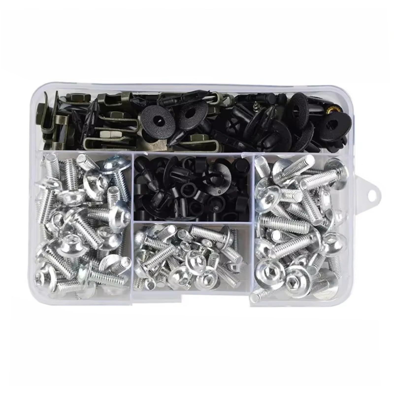 LISROEU Motorrad Schrauben Für CB125R CB250R CB300R CB400X CB400F CB500X CB500F CB600F 195Pcs Motorrad Verkleidung Für Bolzen Schrauben Kit Mutter Clips(Silver) von LISROEU