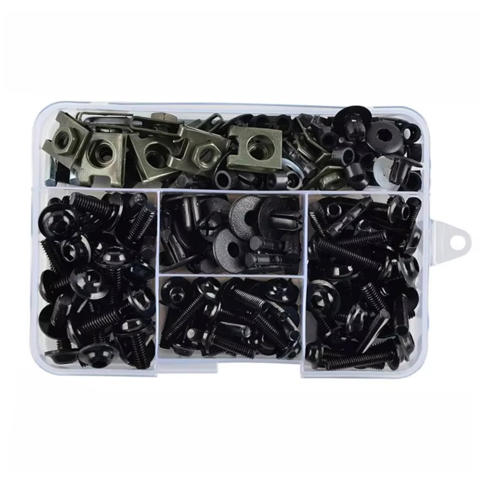 LISROEU Motorrad Schrauben Für CB400X CB400F CB500X CB500F CB500 CB600F CB650 CB650F CB125R CB650R CB1000R 195Pcs Motorrad Scheiben Muttern Schrauben Sortiment(Black) von LISROEU