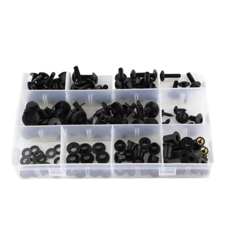 LISROEU Motorrad Schrauben Für CBR1000RR 2006 2007 Motorrad Mutter Schrauben Set Schraube Senkkopf Schrauben Motorrad Maschine Schraube Sortiment Kit(Black) von LISROEU