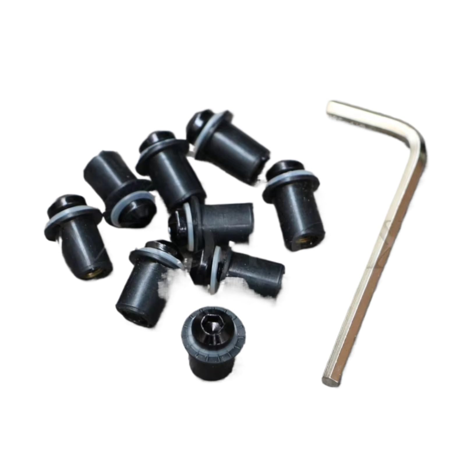 LISROEU Motorrad Schrauben Für CBR600RR CBR1000RR CBR900RR 10 Stücke Für M5 Motorrad Aluminium Verkleidung Windschutzscheibe Bildschirm Mutter Für Bolzen Schraube Kit Set(Black) von LISROEU