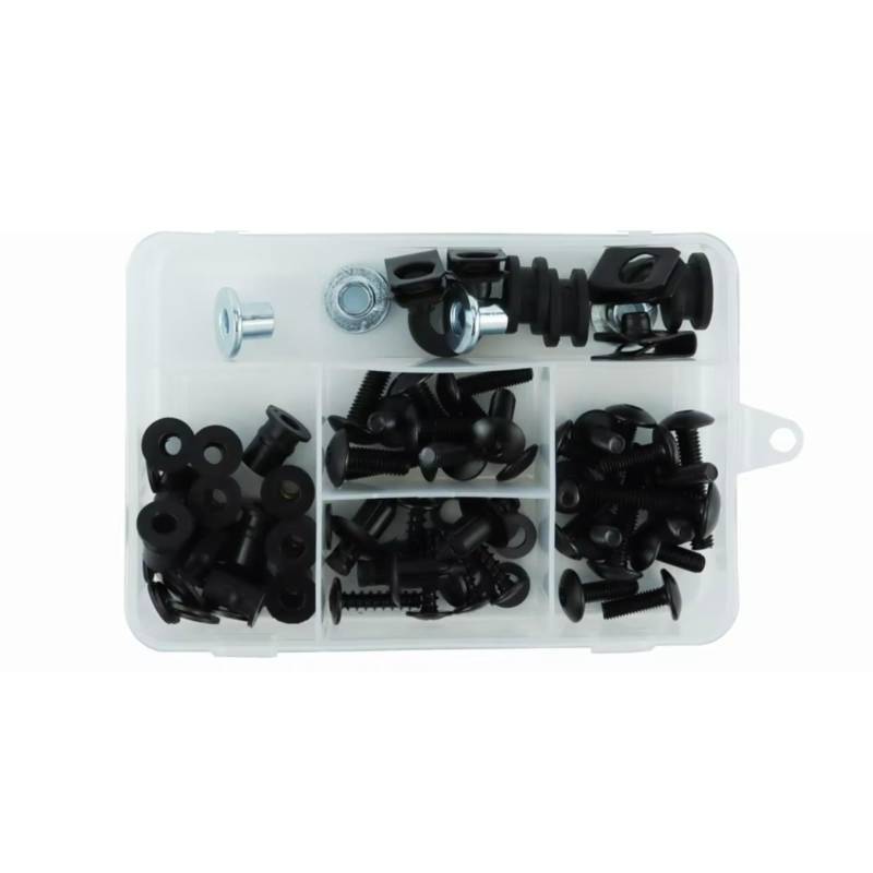 LISROEU Motorrad Schrauben Für Ninja650R 2009 2010 2011 Motorrad Komplette Voll Verkleidung Schrauben Kit Motorrad Schrauben Washer Mutter Verkleidung Clip(Black) von LISROEU