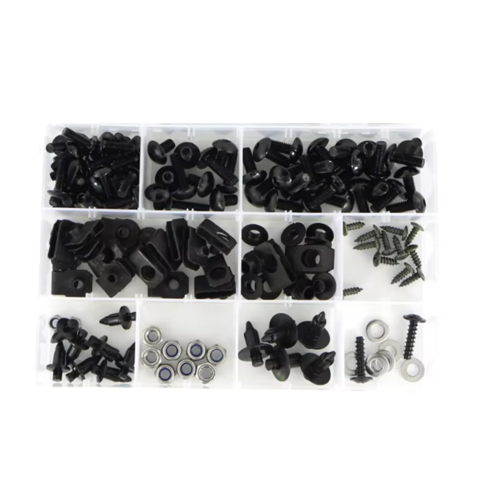 LISROEU Motorrad Schrauben Für ST1100 1990-2002 Motorrad Kompletter Verkleidungsschraubensatz Motorrad Aluminium Windschutzscheibenschrauben Verkleidungsclips Karosserieschraube(Black) von LISROEU