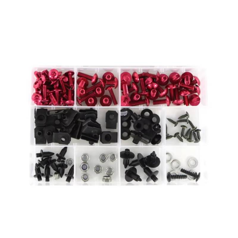 LISROEU Motorrad Schrauben Für ST1100 1990-2002 Motorrad Kompletter Verkleidungsschraubensatz Motorrad Aluminium Windschutzscheibenschrauben Verkleidungsclips Karosserieschraube(Red) von LISROEU