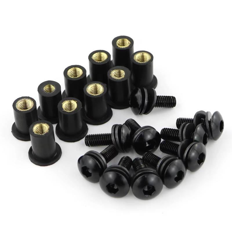 LISROEU Motorrad Schrauben Für VTR1000 VTR1000F VFR750 VFR800 VFR1200F CBR900RR CBR929RR CBR954RR Für M5 Motorrad Mutter Schrauben Set Schraube Senkkopf Schrauben(Black) von LISROEU