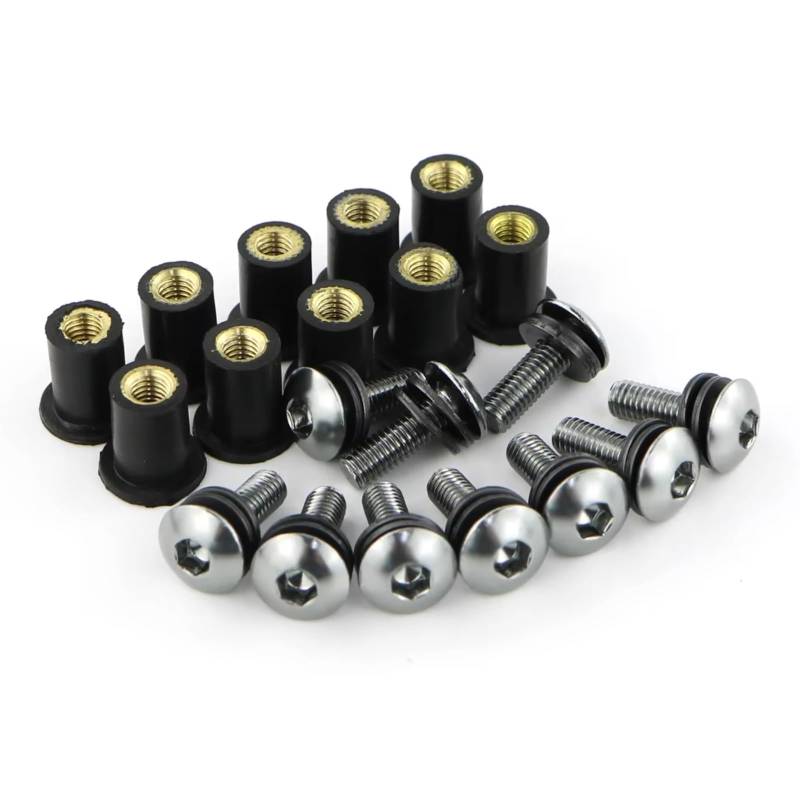 LISROEU Motorrad Schrauben Für VTR1000 VTR1000F VFR750 VFR800 VFR1200F CBR900RR CBR929RR CBR954RR Für M5 Motorrad Mutter Schrauben Set Schraube Senkkopf Schrauben(Metallic) von LISROEU