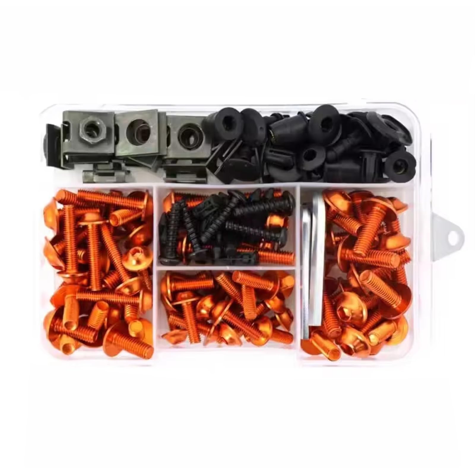 LISROEU Motorrad Schrauben Für Z250 Z300 Z400 Z650 Z750 Z800 Z900 Z900RS Z1000 Z1000R Z1000SX Motorrad Mutter Schrauben Set Schraube Senkkopf Schrauben Motorrad Montage Kits(Orange) von LISROEU