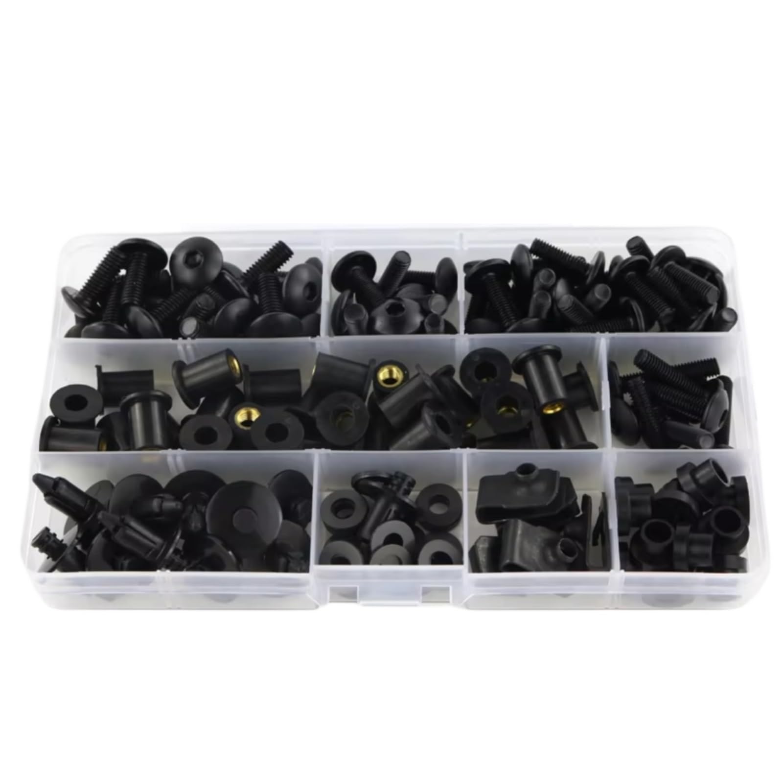 LISROEU Motorrad Schrauben Für ZX6R 2005 2006 Motorrad Mutter Schrauben Set Schraube Senkkopf Schrauben Motorrad Befestigungen Schrauben Mutter Clips Kit(Black) von LISROEU
