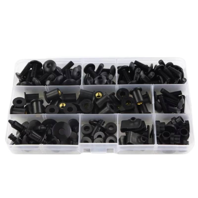 LISROEU Motorrad Schrauben Für ZX6R 2005 2006 Motorrad Mutter Schrauben Set Schraube Senkkopf Schrauben Motorrad Befestigungen Schrauben Mutter Clips Kit(Black) von LISROEU