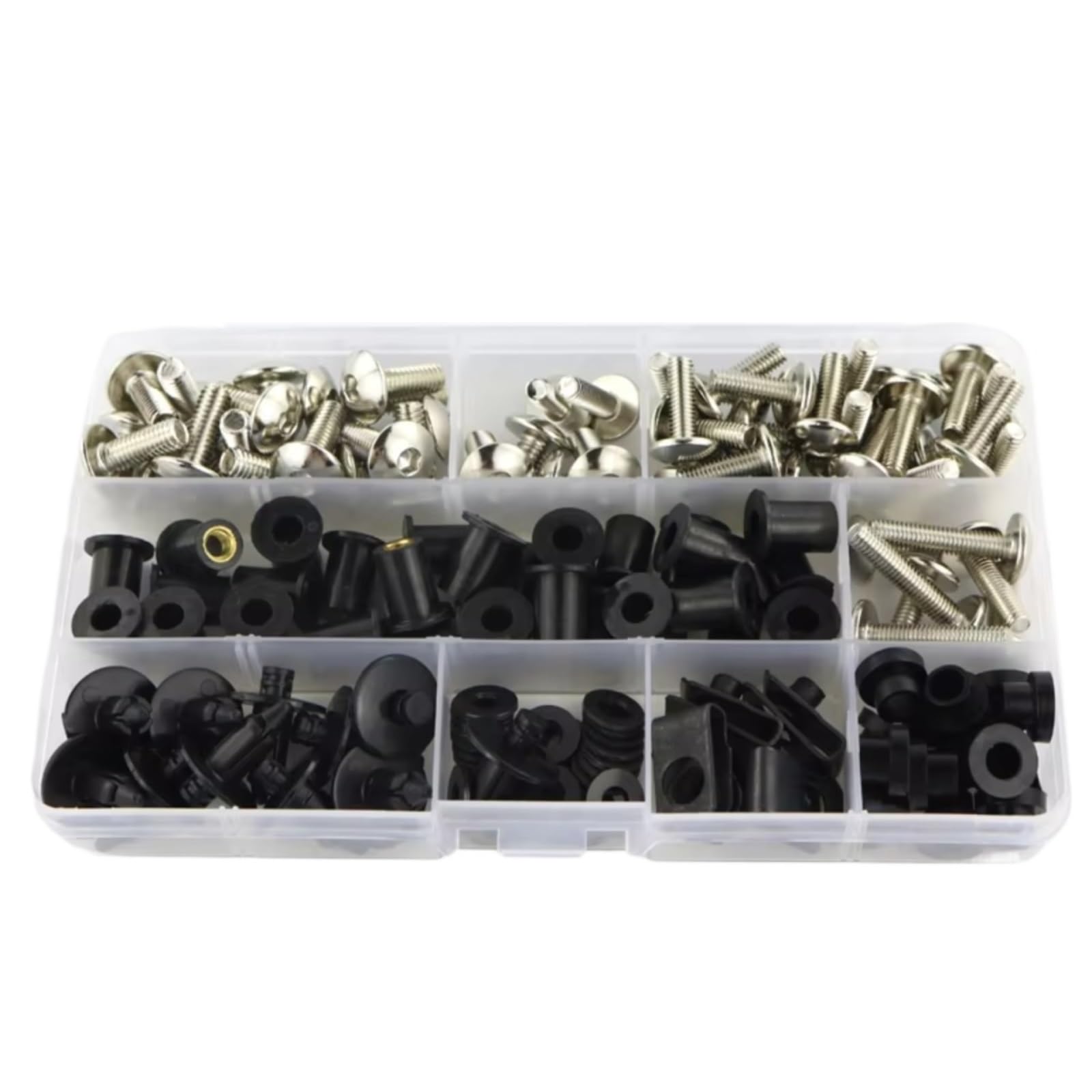 LISROEU Motorrad Schrauben Für ZX6R 2005 2006 Motorrad Mutter Schrauben Set Schraube Senkkopf Schrauben Motorrad Befestigungen Schrauben Mutter Clips Kit(Silver) von LISROEU