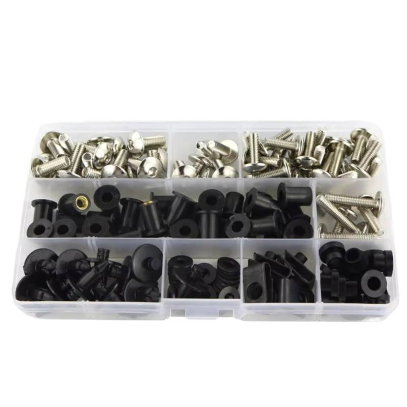 LISROEU Motorrad Schrauben Für ZX6R 2005 2006 Motorrad Mutter Schrauben Set Schraube Senkkopf Schrauben Motorrad Befestigungen Schrauben Mutter Clips Kit(Silver) von LISROEU