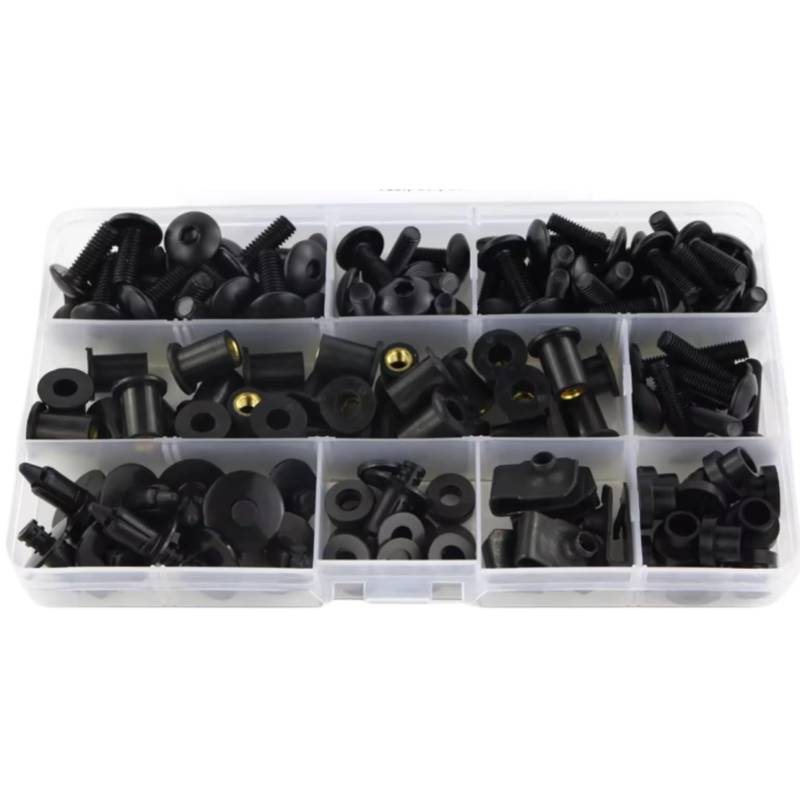 LISROEU Motorrad Schrauben Für ZX6R 2005 2006 Motorradbefestigungen Schrauben Mutter Clips Kit Motorrad Mutter Schrauben Stellschraube Senkschrauben(Black) von LISROEU