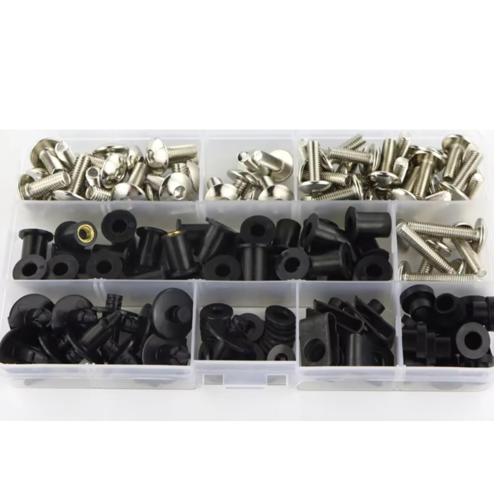 LISROEU Motorrad Schrauben Für ZX6R 2005 2006 Motorradbefestigungen Schrauben Mutter Clips Kit Motorrad Mutter Schrauben Stellschraube Senkschrauben(Silver) von LISROEU