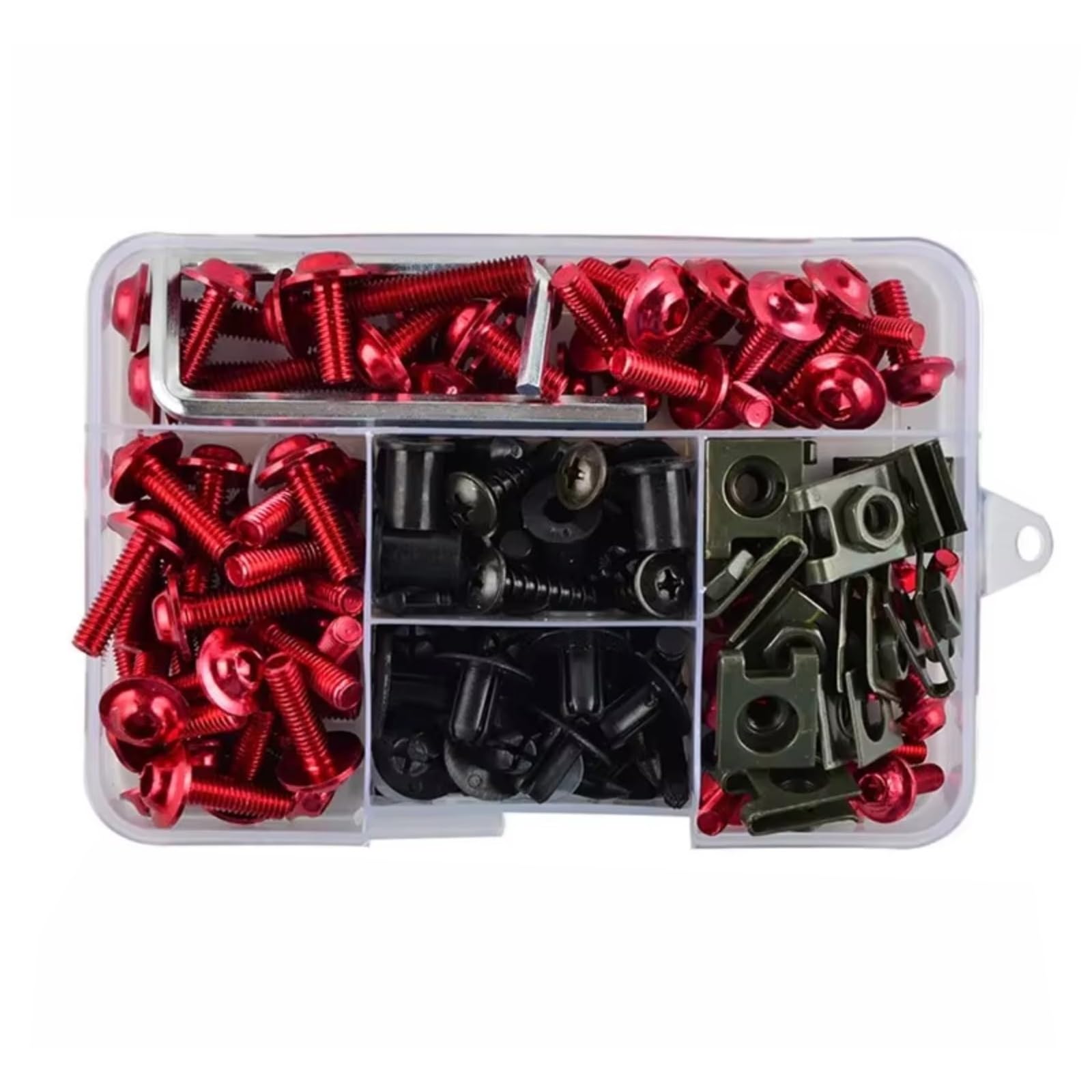 LISROEU Motorrad Schrauben Kompatibel Mit Aprilia Für RS660 RSV1000 RSV1000R RSV1000RR RSV1000RF Motorrad-Verkleidungsschrauben-Schraubensatz Mutternclips(Red) von LISROEU