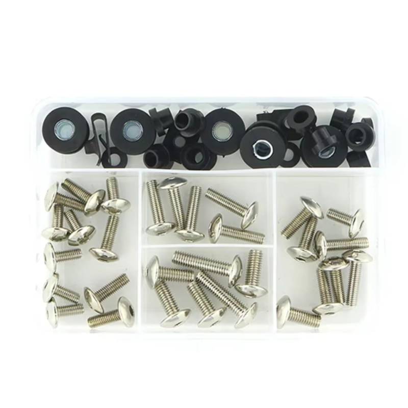 LISROEU Motorrad Schrauben Kompatibel Mit Yamaha Für Diversion Für Xj600 1992-2004 Motorrad Komplette Verkleidung Bolzen Motorrad Karosserie Für Bolzen Kit(Silver) von LISROEU