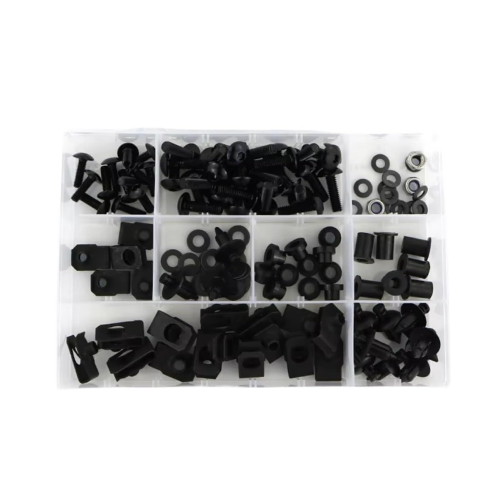 LISROEU Motorrad Schrauben Kompatibel Mit Yamaha Für YZF-R1 1998 1999 2000 2001 Motorrad Komplette Verkleidung Schrauben Kit Karosserie Windschutzscheibe Schrauben Verkleidung Clips(Black) von LISROEU