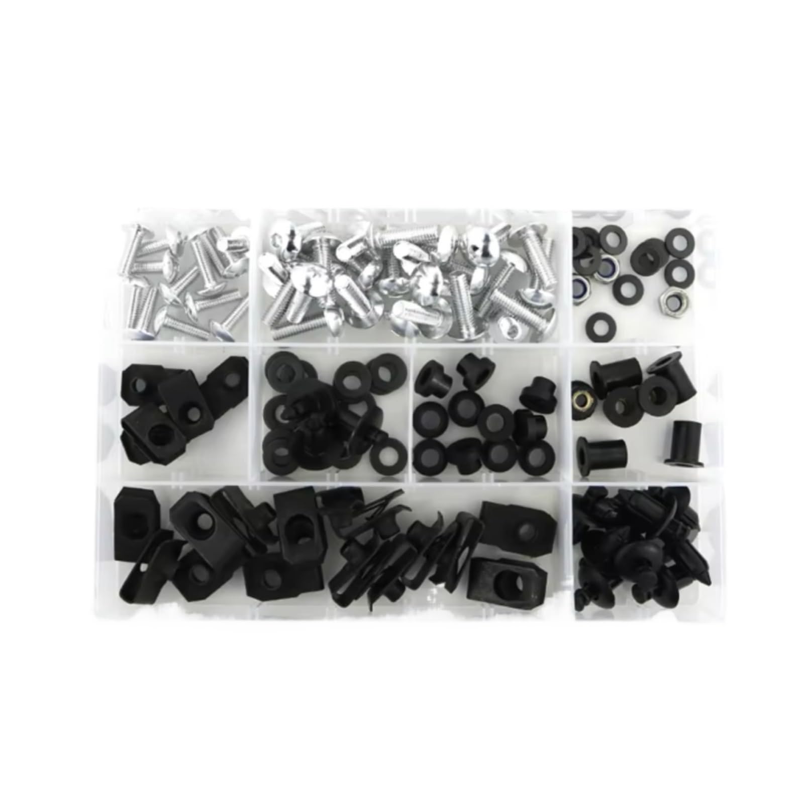 LISROEU Motorrad Schrauben Kompatibel Mit Yamaha Für YZF-R1 1998 1999 2000 2001 Motorrad Komplette Verkleidung Schrauben Kit Karosserie Windschutzscheibe Schrauben Verkleidung Clips(Silver) von LISROEU