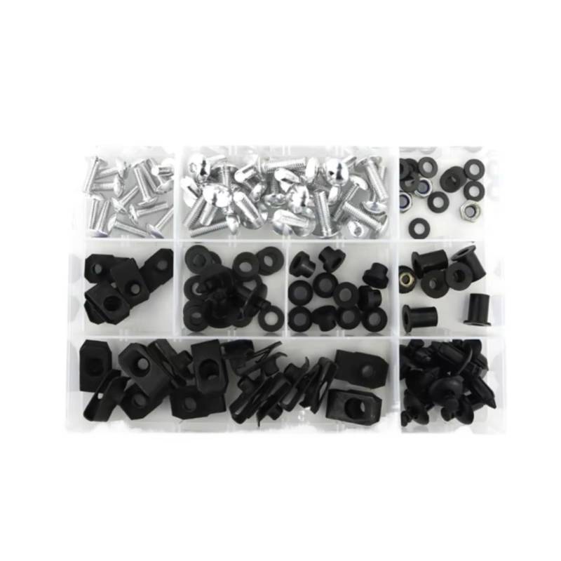 LISROEU Motorrad Schrauben Kompatibel Mit Yamaha Für YZF-R1 1998 1999 2000 2001 Motorrad Komplette Verkleidung Schrauben Kit Karosserie Windschutzscheibe Schrauben Verkleidung Clips(Silver) von LISROEU