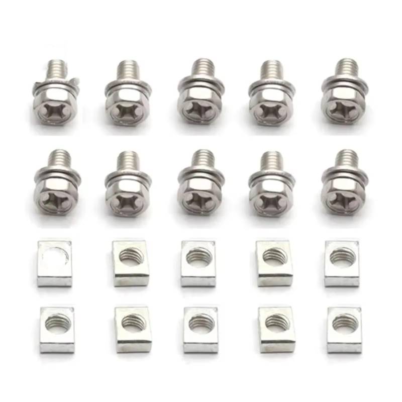 LISROEU Motorrad Schrauben Universal 10 Set Motorrad Roller ATV Dirt Bike Batterie Terminal Mutter Und Für Bolzen Schrauben Motorrad Montage Kits(M5) von LISROEU