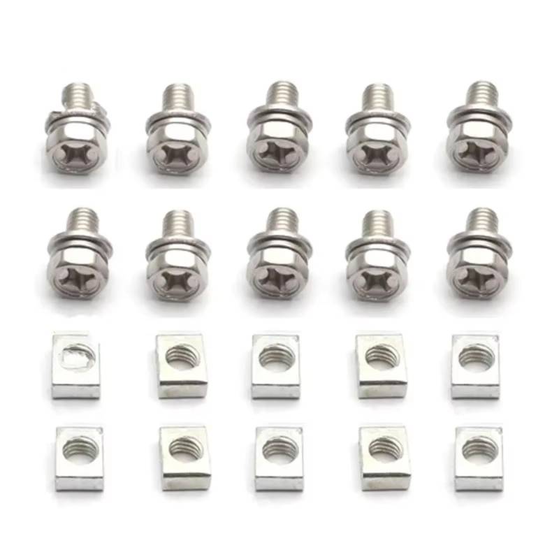 LISROEU Motorrad Schrauben Universal 10 Set Motorrad Roller ATV Dirt Bike Batterie Terminal Mutter Und Für Bolzen Schrauben Motorrad Montage Kits(M6) von LISROEU
