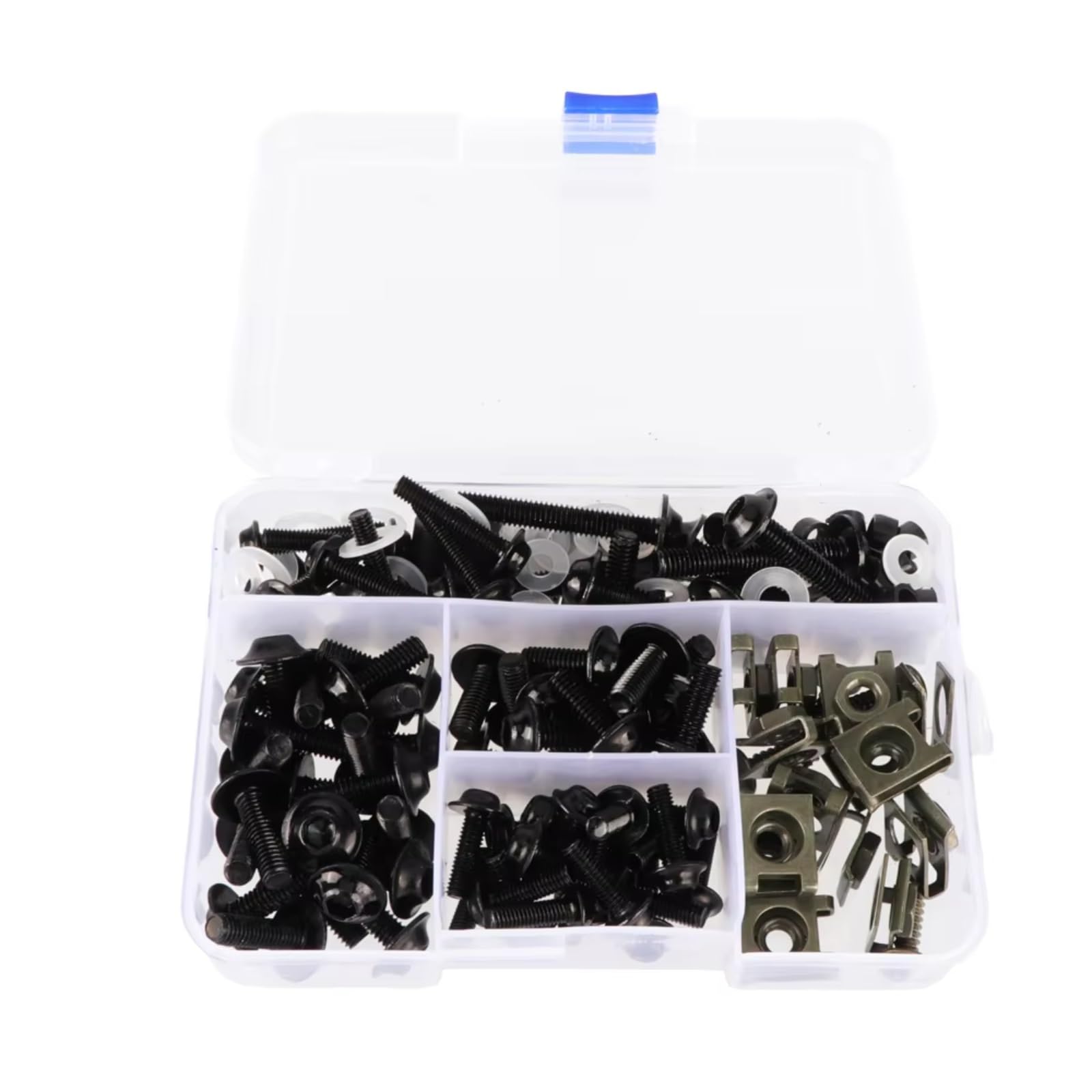 LISROEU Motorrad Schrauben Universal 177 Stücke Motorrad Verkleidung Für Bolzen Kit Motorrad Modifizierte Teile Motorrad Karosserie Schrauben Montage Unterlegscheiben(Black) von LISROEU