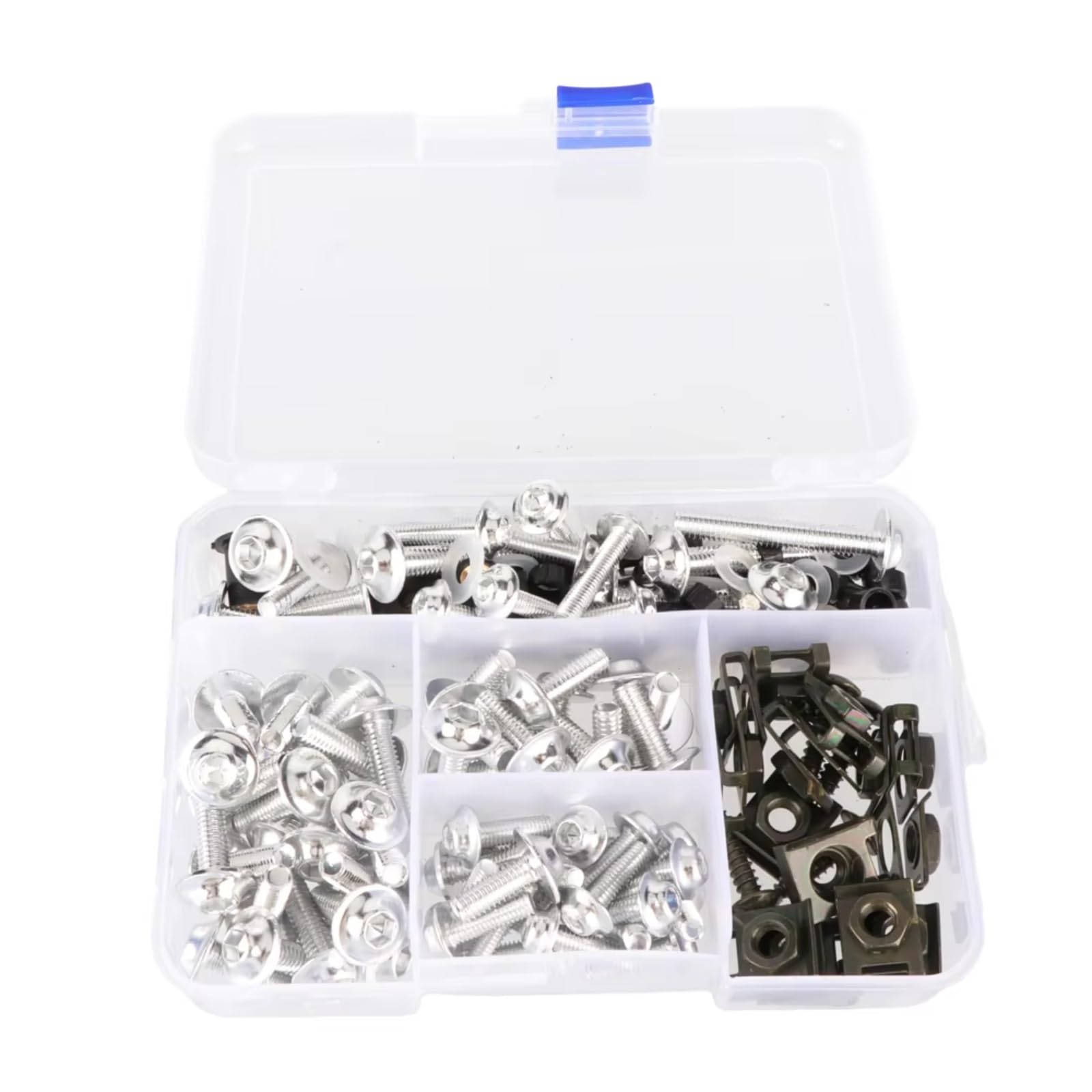 LISROEU Motorrad Schrauben Universal 177 Stücke Motorrad Verkleidung Für Bolzen Kit Motorrad Modifizierte Teile Motorrad Karosserie Schrauben Montage Unterlegscheiben(Silver) von LISROEU