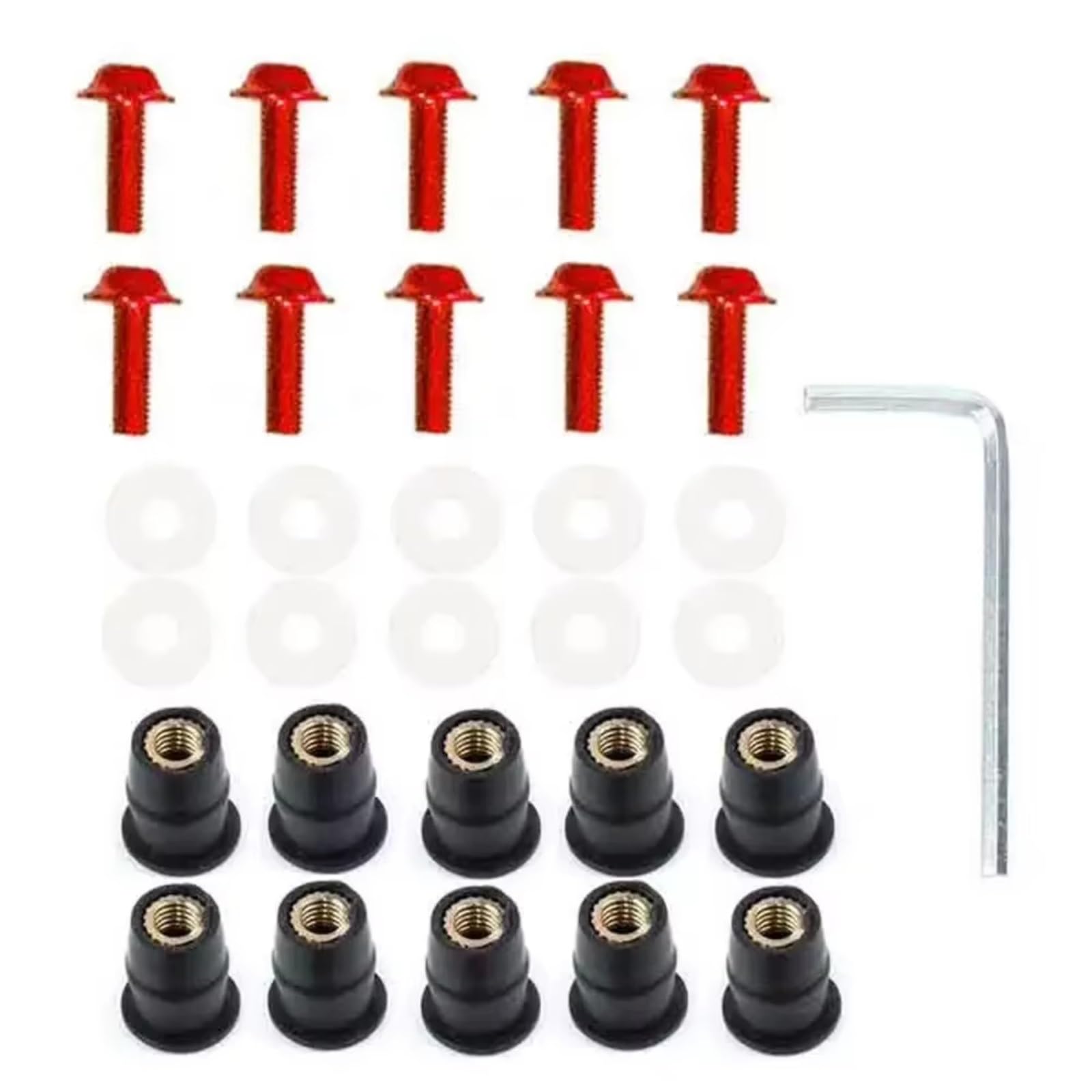LISROEU Motorrad Schrauben Universal Motorrad Windschutzscheibe Für M5 16mm Schrauben Set Schwarz Gummi Muttern Neopren Verkleidung Gugel Montieren Schrauben Teile LISROEU Motorrad Schrauben Universal Motorrad Windschutzscheibe Für M5 16mm Schrauben Set Schwarz Gummi Muttern Neopren Verkleidung Gugel Montieren Schrauben Teile von LISROEU