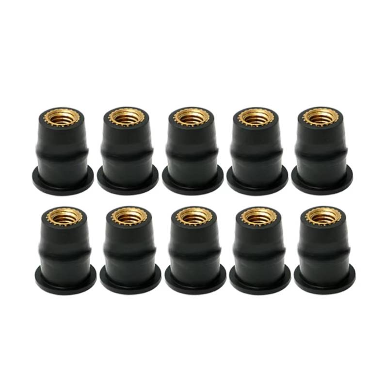 LISROEU Motorrad Schrauben Universal Motorrad Windschutzscheibe Windschutzscheibe Schrauben Schrauben Metrische Gummi Gut Mutter Für M5 M6 Motorrad Mutter Komplette Schrauben Kit(10pcs) von LISROEU