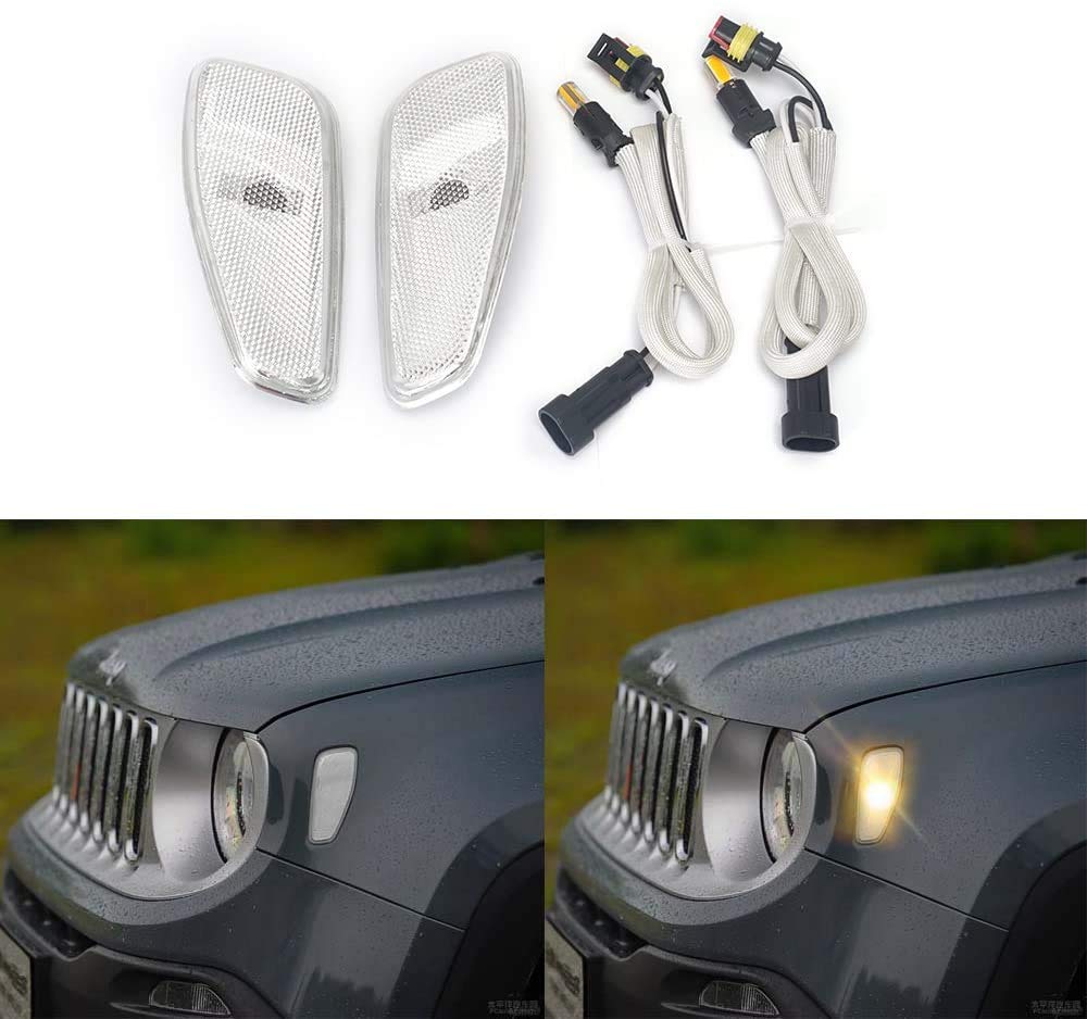 LITTOU KOLOME 2 X LED Blinker Wasserdichtes Signal für 2014-2021 Renegade (Weiß) von LITTOU