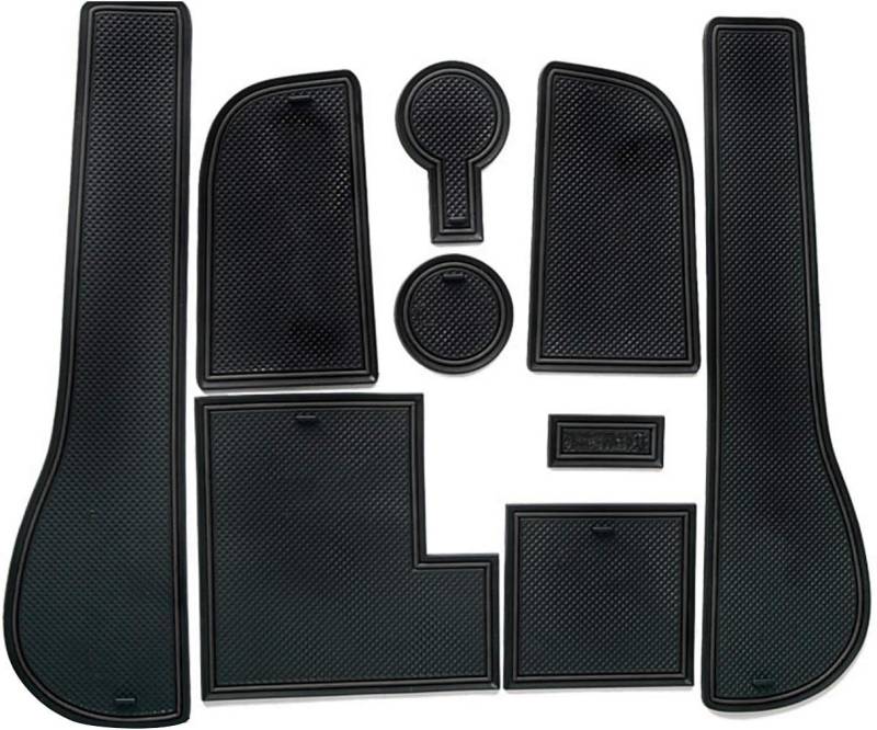 LITTOU KOLOME Anti-Staub rutschfeste Innentür, Tasse, Arm Box, lagerung Matte Für Golf 7 2014-2020 (9pcs) (Schwarz) von LITTOU