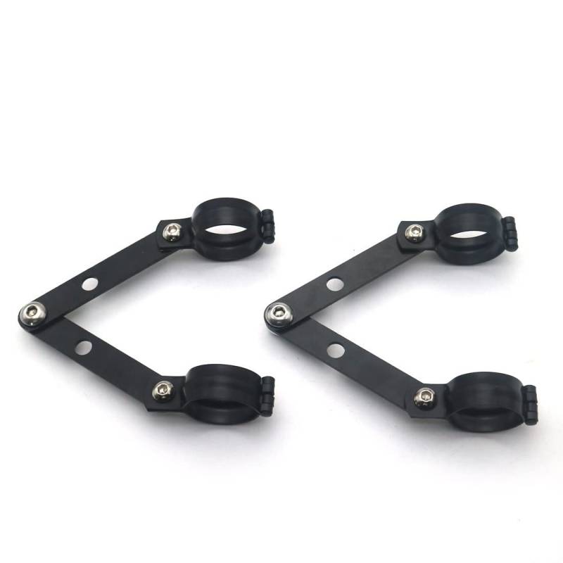 LIUCHUCHU Motorrad Scheinwerferhalter Schwarz 34mm-60mm Metall einstellbar Scheinwerferanzeige Montage Gabelhalterung Motorrad Scheinwerfer(54mm) von LIUCHUCHU