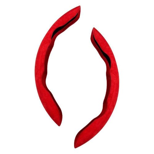 Lenkradbezug für Auto für Audi Q5 Quattro S Line SQ5 2013-2018, Segmentierter Lenkradabdeckunge rutschfest Lenkradhülle Wildleder Lenkrad Abdeckung,Red von LIUFA