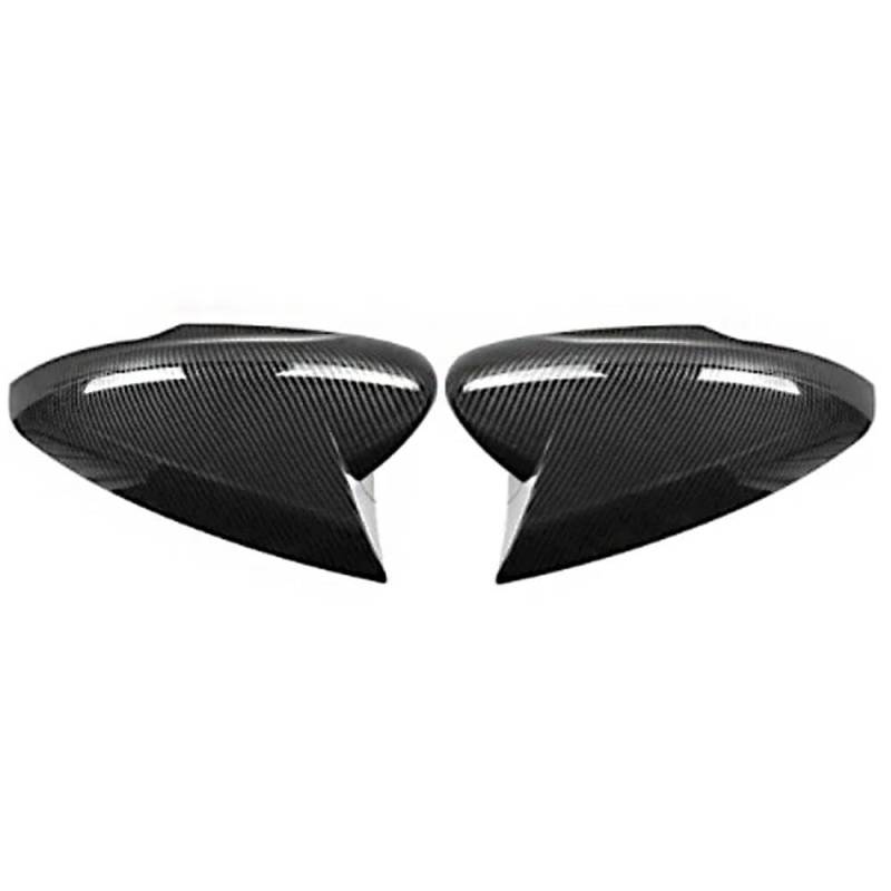 2-teilige Rückspiegelabdeckungen Mit Doppelseitigem Klebeband Für Mustang Mach E 2021-2022, Carbonfaser, Schwarz/Glänzend Schwarz Zubehör(Carbon Fiber Black) von LIVZFRLZ
