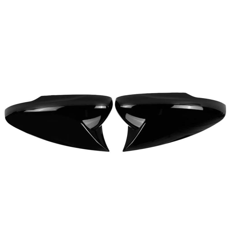 2-teilige Rückspiegelabdeckungen Mit Doppelseitigem Klebeband Für Mustang Mach E 2021-2022, Carbonfaser, Schwarz/Glänzend Schwarz Zubehör(Glossy Black) von LIVZFRLZ