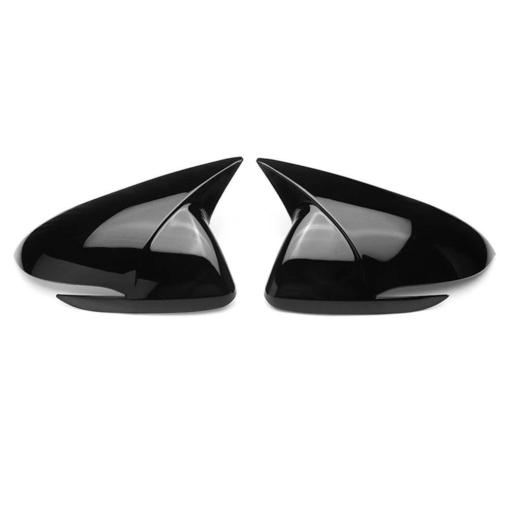 Für Hyundai Elantra Avante AD 2016-2020 Rückansicht Fall Trim 2 Stücke Seite Rückspiegel Abdeckung Kappen Schwarz Carbon Faser Look Zubehör(Glossy Black) von LIVZFRLZ